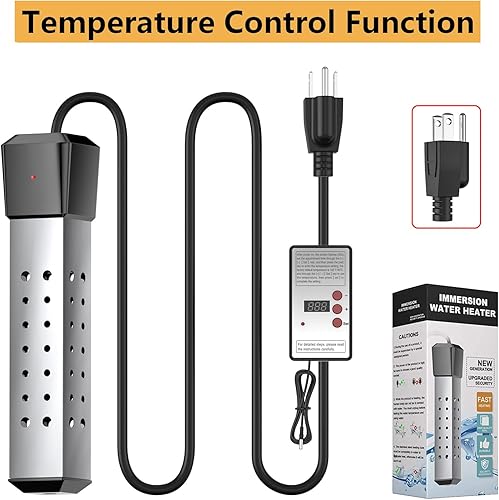 Miniatura 4 de Calentador de piscina de 2000 W para piscina inflable sobre el suelo, calentador de agua de inmersión para bañera con termostato, calentador de agua