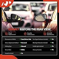 Vista 2 de A-Premium Espejo eléctrico para puerta del lado del conductor, compatible con Toyota Highlander 2008-2013, espejo retrovisor exterior plegable Blanco