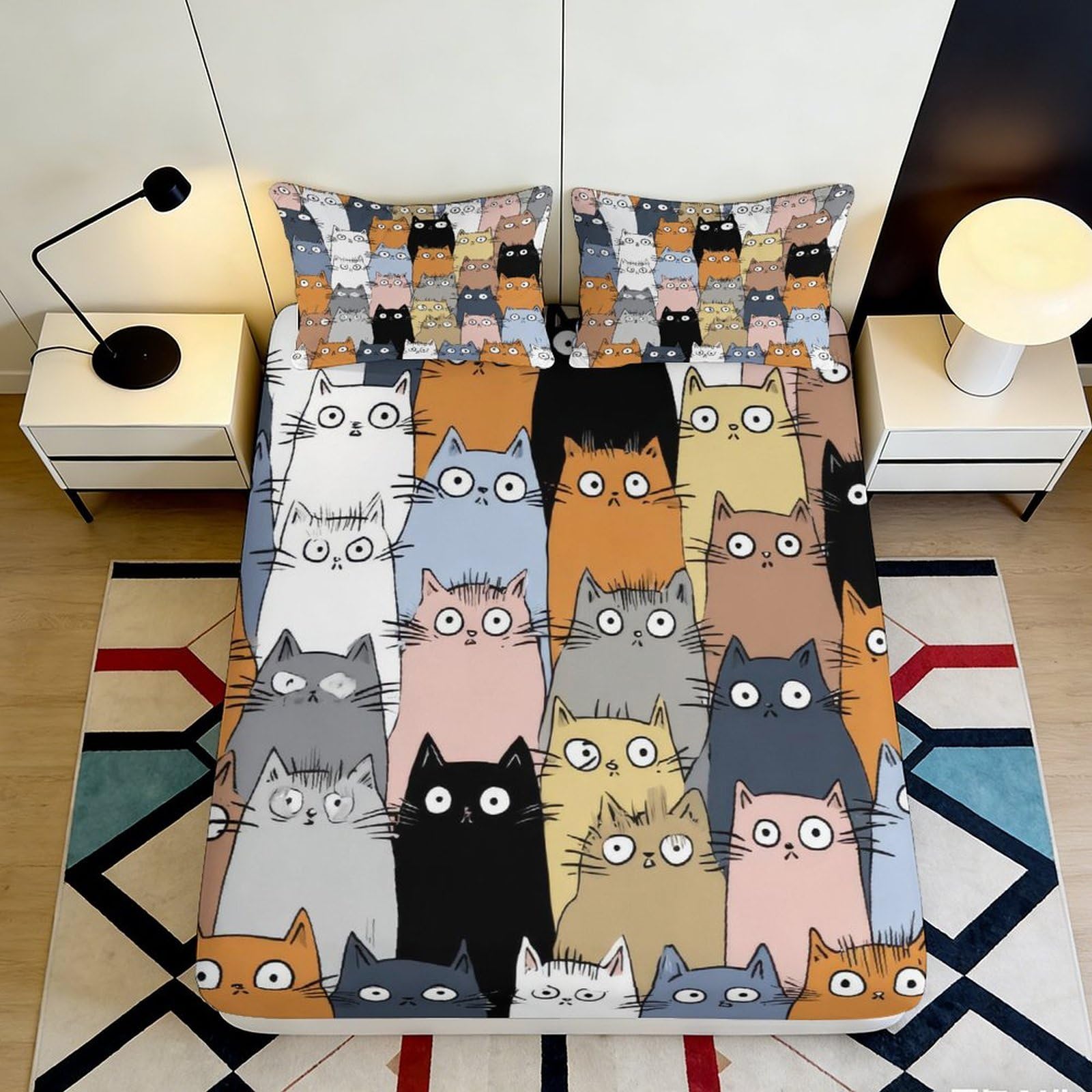 3D Printed Cartoon Sloth Fitted Sheet Microfiber Deep Pocket Bedroom Bedding Sloth Mattress Fitted Cover Washable 140x200x25cm