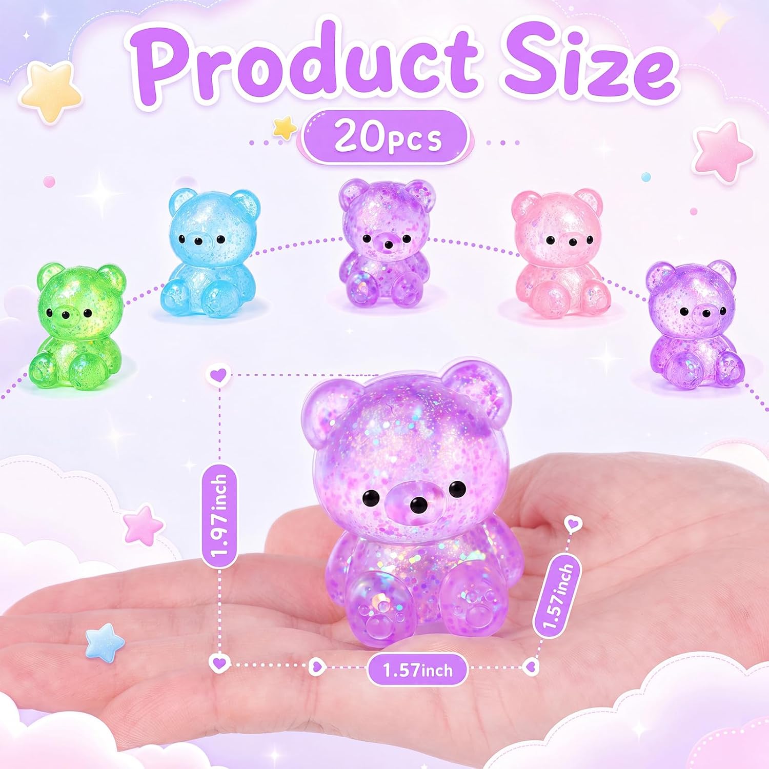 20 Pieces Bear Party Favors - Squeeze Funny Stress Balls for Adults Women Men Farm Animal Birthday Party Gifts Goodie Bags Stuffers Sensory Fidget Stress Relief Item image 2