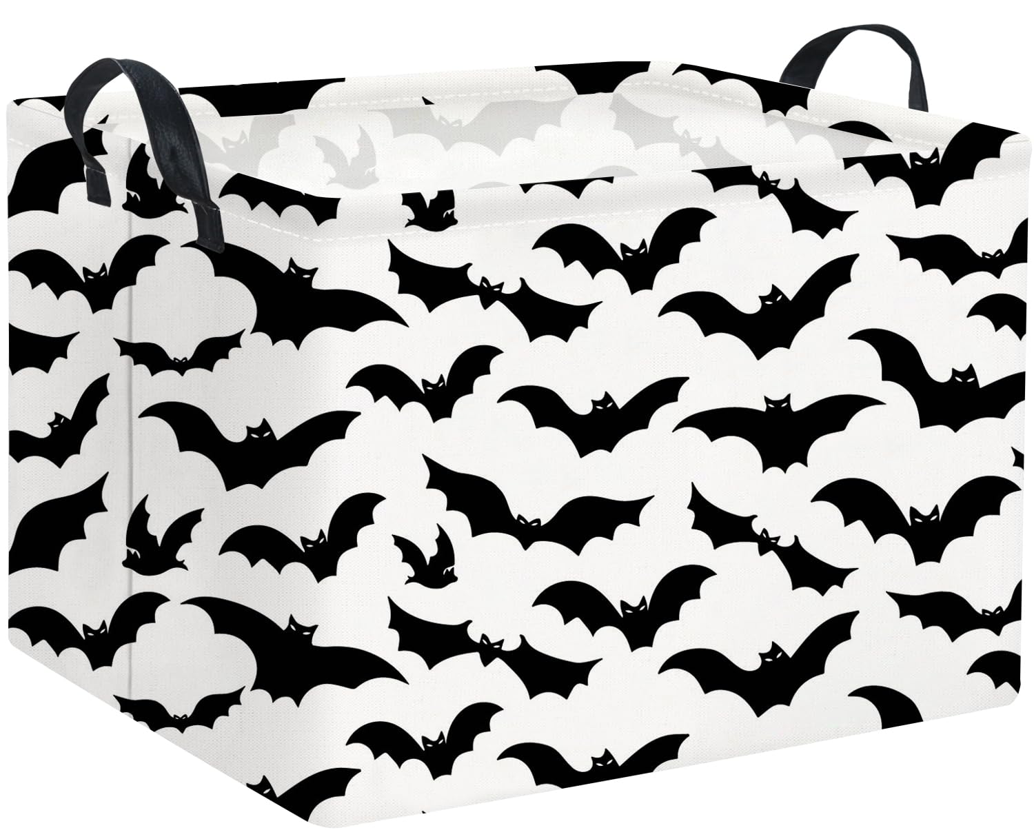 Rectangular Batman Basket Kids Baby Storage Basket Cute Kids Toy Storage Bin Organizer Shelf Book Bat Room Decor(Black Bats)