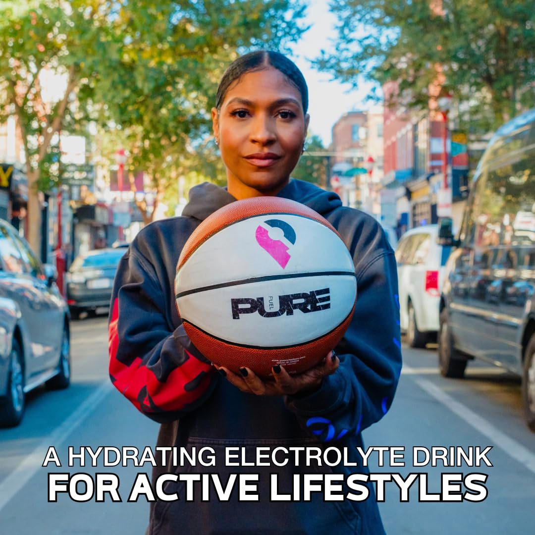 Pure Fuel Hydration Drinks Berry Blitz - Plant-Based Healthy Electrolyte Drinks with B-Vitamins - No Added Sugar - 12 Pack x 16.9 fl oz Bottles