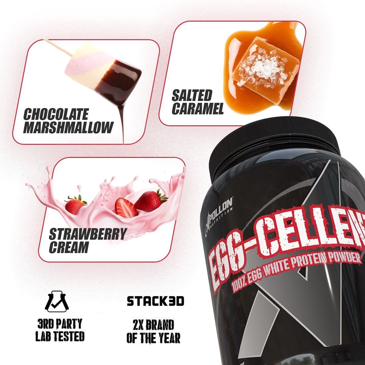 Apollon Nutrition Egg-Cellent | 24g Egg White Protein Powder, Recovery, Muscle Growth, for Men & Women, Dairy Free, Gluten Free, Lactose Free, Keto-Friendly (Chocolate Marshmallow)