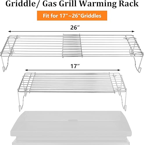 Miniatura 2 de Utheer Rejilla superior para parrilla Blackstone de 22 pulgadas, rejilla de calentamiento ajustable para parrilla de gas de 17 a 26 pulgadas,