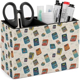 Retro Calculator Pattern Print Pen Holder - Pencil Holder for Desk Pen Organizer, Pencil Cups Multifunctional Office Supplies, Aesthetic Desk Accessories for Women