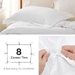 Bedsure Couvercle jumeau/jumeau XL Taille pour les enfants - Double lit brossé extra doux avec fermeture à glissière, 2 Pièces, y compris 1 Couverture de couettes (68"x90") & 1 Sham oreiller, Conforteur non inclus, Blanc