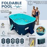 INDUSTEX Piscine pliable pliable pour enfants, piscine pour chiens portable, piscine amovible, baignoire, piscine jouet, adaptée aux enfants, animaux de compagnie moyens (pompe adaptée), 253 x 133 cm) - 2