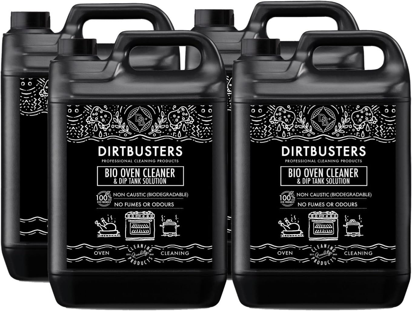 Dirtbusters Bio Oven Cleaner and dip Tank Solution Concentrate 4 X 5 litres Safe and bio degradable