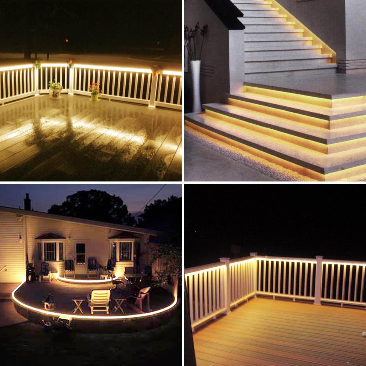 LED Streifen 10m, IP65 Wasserdicht LED Strip mit Schalter 220V 230V LED Lichtstreifen LED Leuchtband, Warmweiss, 10M