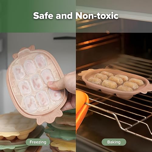 Miniatura 5 de Haakaa Combo de alimentador de frutas para bebés y bandeja de silicona para congelador, molde de paletas de leche materna para alivio de