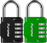 Vista 47 de Puroma - Candado impermeable de combinación de 4 dígitos, para intemperie, para casillero escolar o deportivo, valla, caja de herramientas, puerta