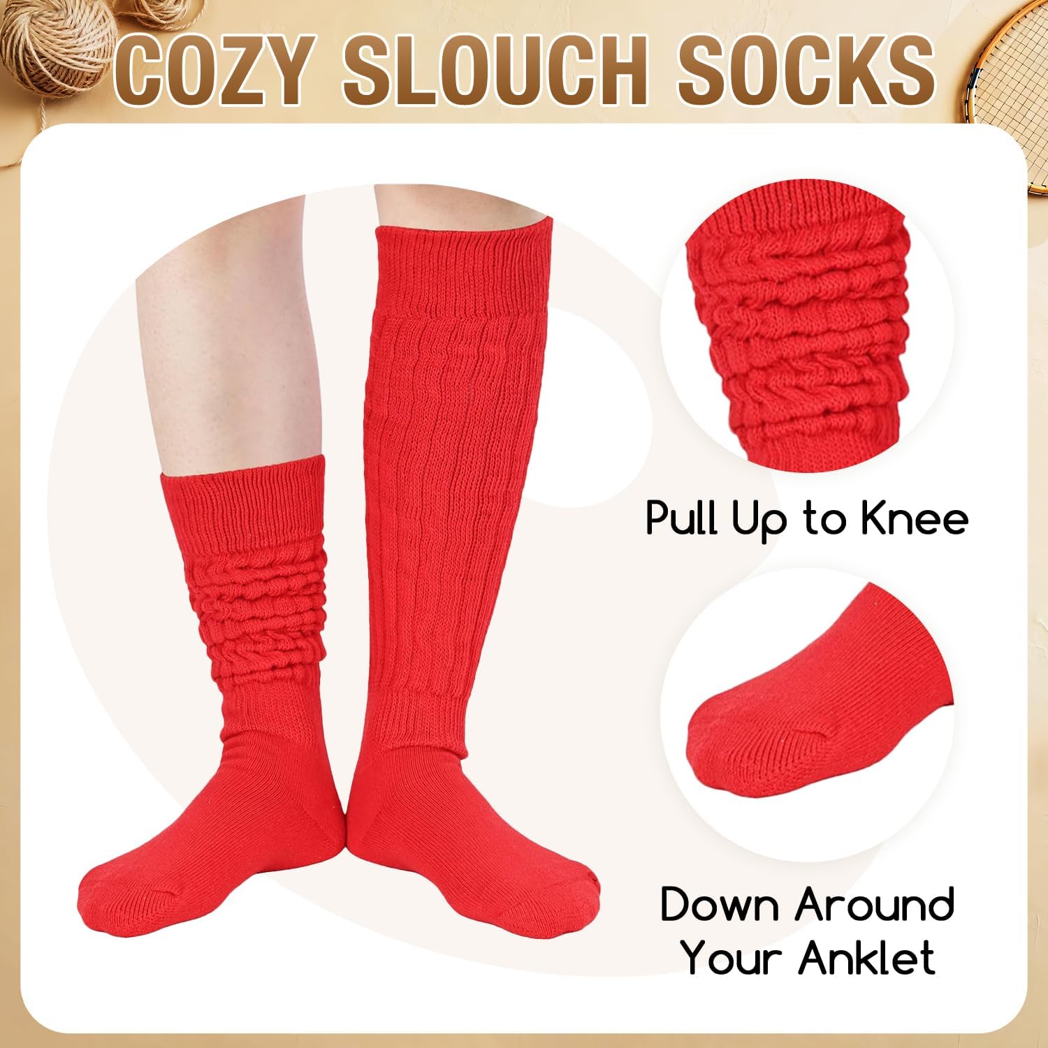 sockfun Slouch Scrunch Socks - Boot Socks Cotton Scrunchie Gifts Size 8-13 Women Girls - Image 4