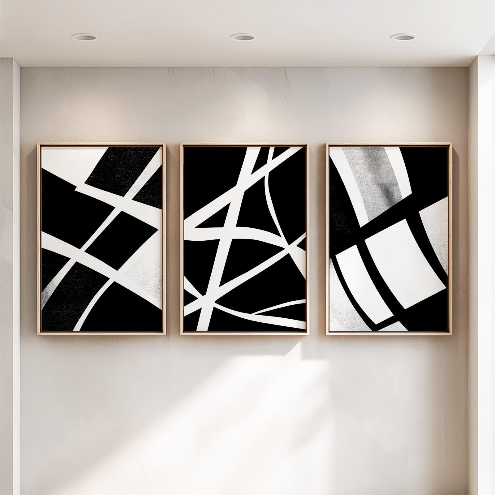 Minimalistyczne geometryczne płótno ścienne 3 sztuki