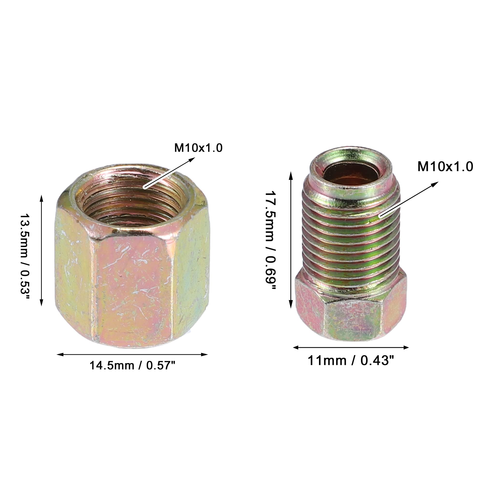 X AUTOHAUX 12pcs 3/8 Inch-24 Threads Brake Line Nut