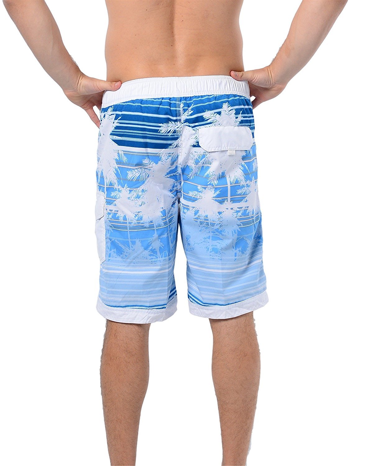 US Apparel Men's Micro Fiber South Beach Swim Trunks Light Blue L