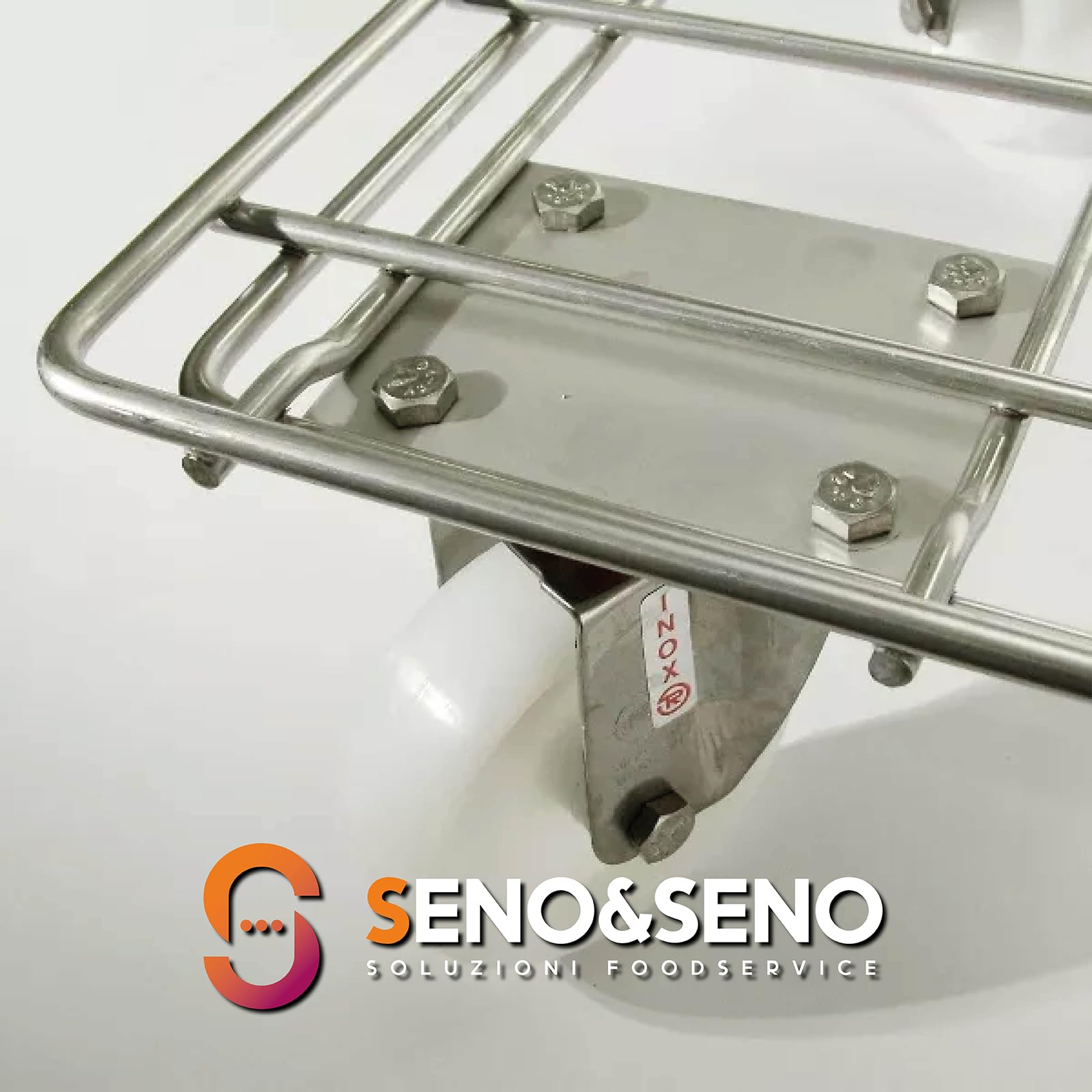 Carrello Pianetta Grigliato cm.62x41x15 CON 4 RUOTE | Movimentazione di carichi fino a 350 kg | Carrelli ristorazione Acciaio Inox | SENO & SENO