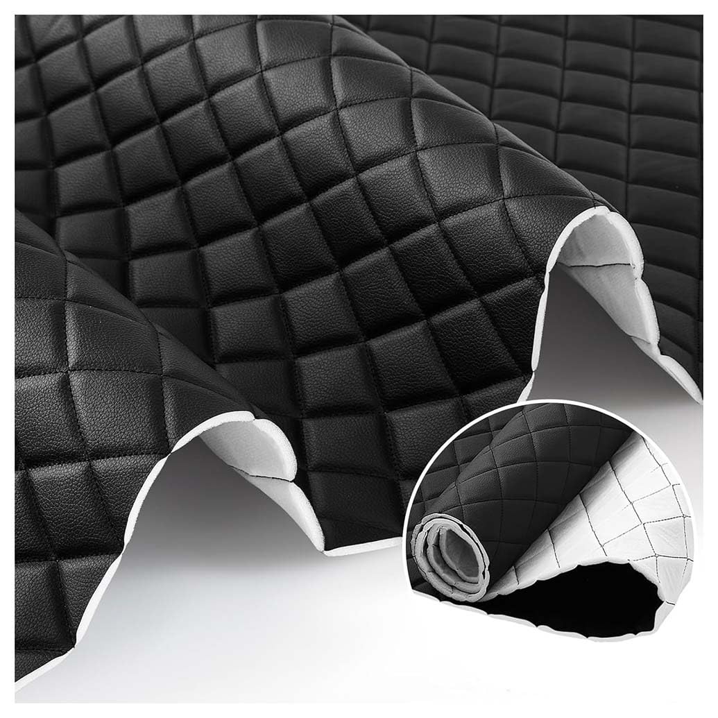Tessuto In Ecopelle/Finta Pelle Per Rivestimento E Arredamento – 160 X 100cm – Pelle Sintetica Morbida Per Arredo, Divani, Sedie, Casa, Accessori(Black,1.6X3m)