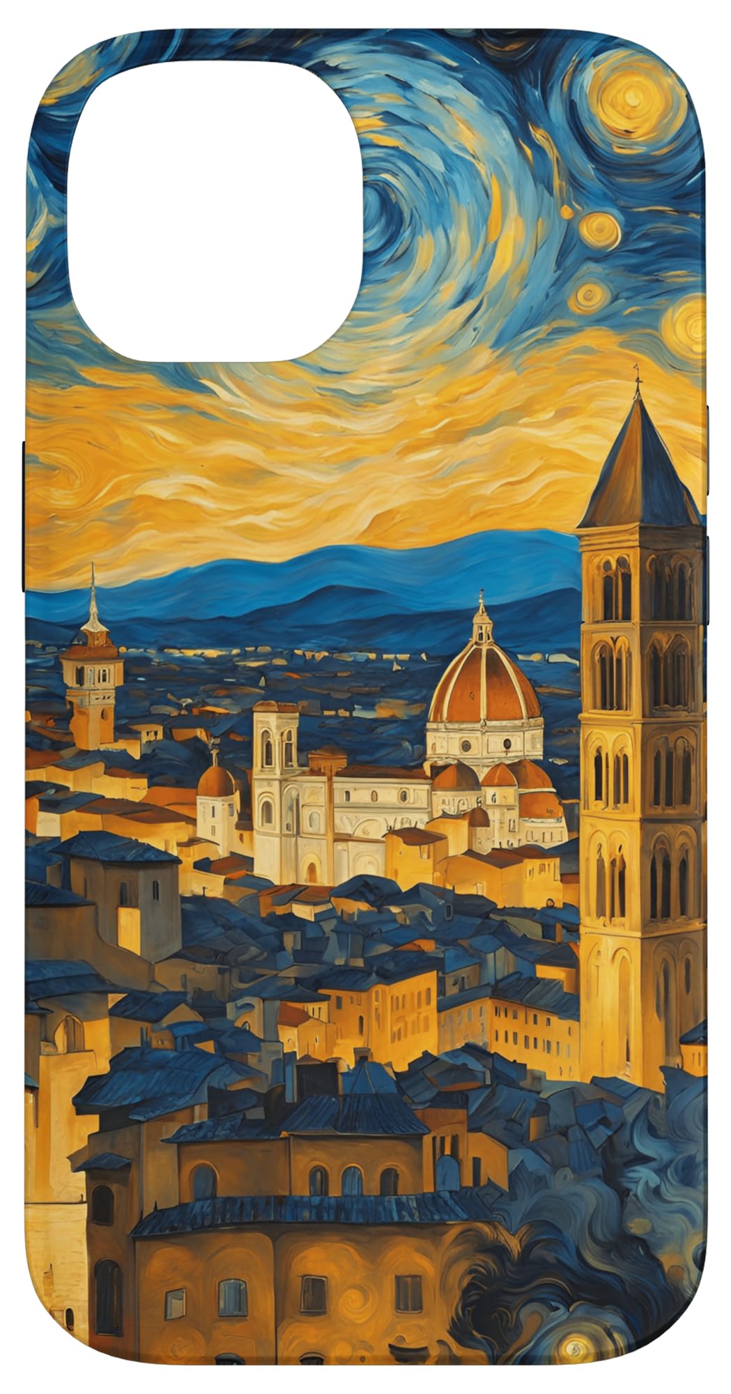 Florence Italy Van Gogh Tuscany Travel Painting Retro Style Case for iPhone 14