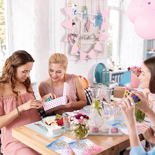 Miniatura 4 de AnyDesign - 80 servilletas de papel desechables para revelación de género para niños o niñas, servilletas decorativas de acuarela azul y rosa para