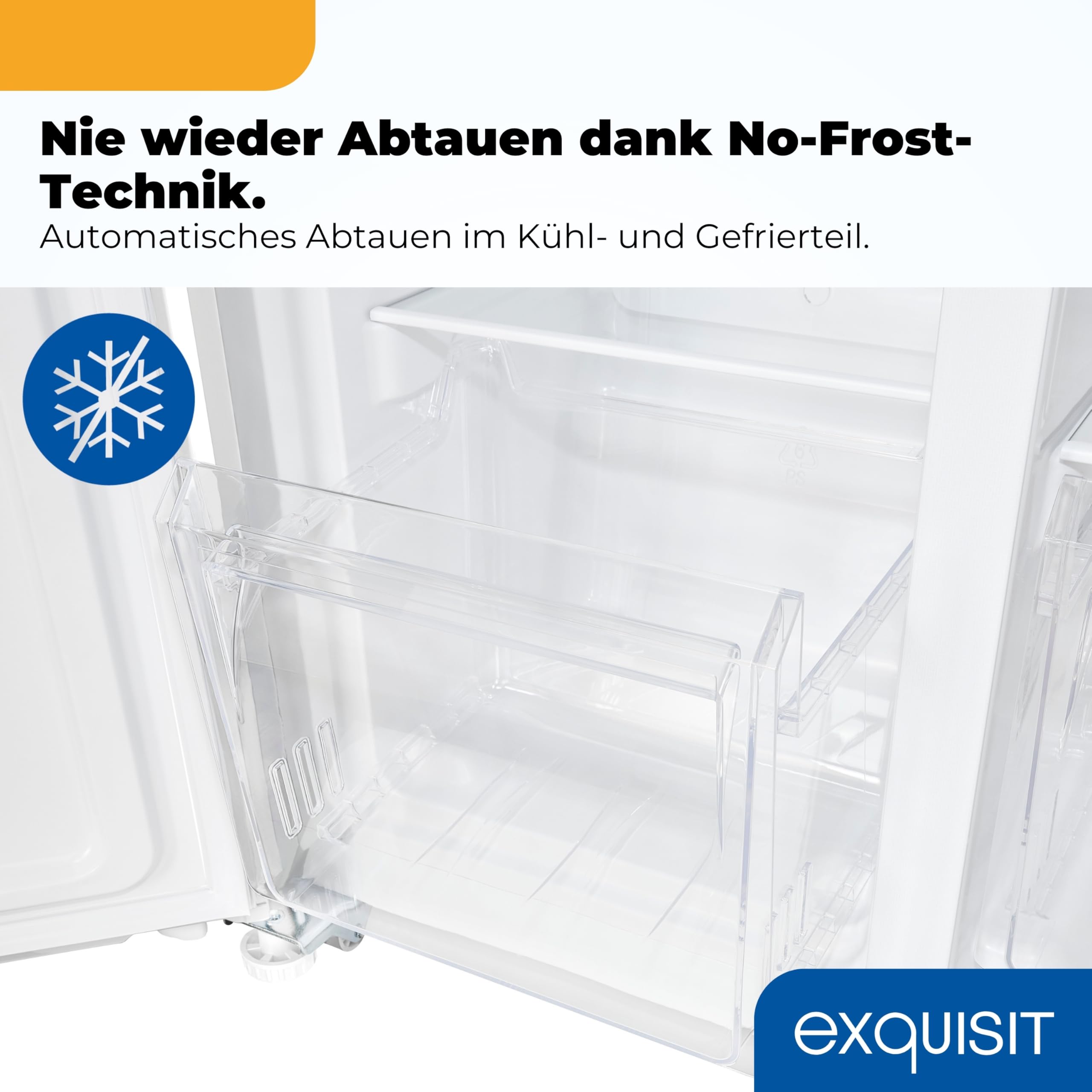 Exquisit SBS546-040D Side-by-Side Kühlschrank, 442 L, No Frost, Weiss | Freistehende Kühl-Gefrierkombination mit Energieklasse D, 39 dB leisem Betrieb, Schnellgefrierfunktion und LED-Display