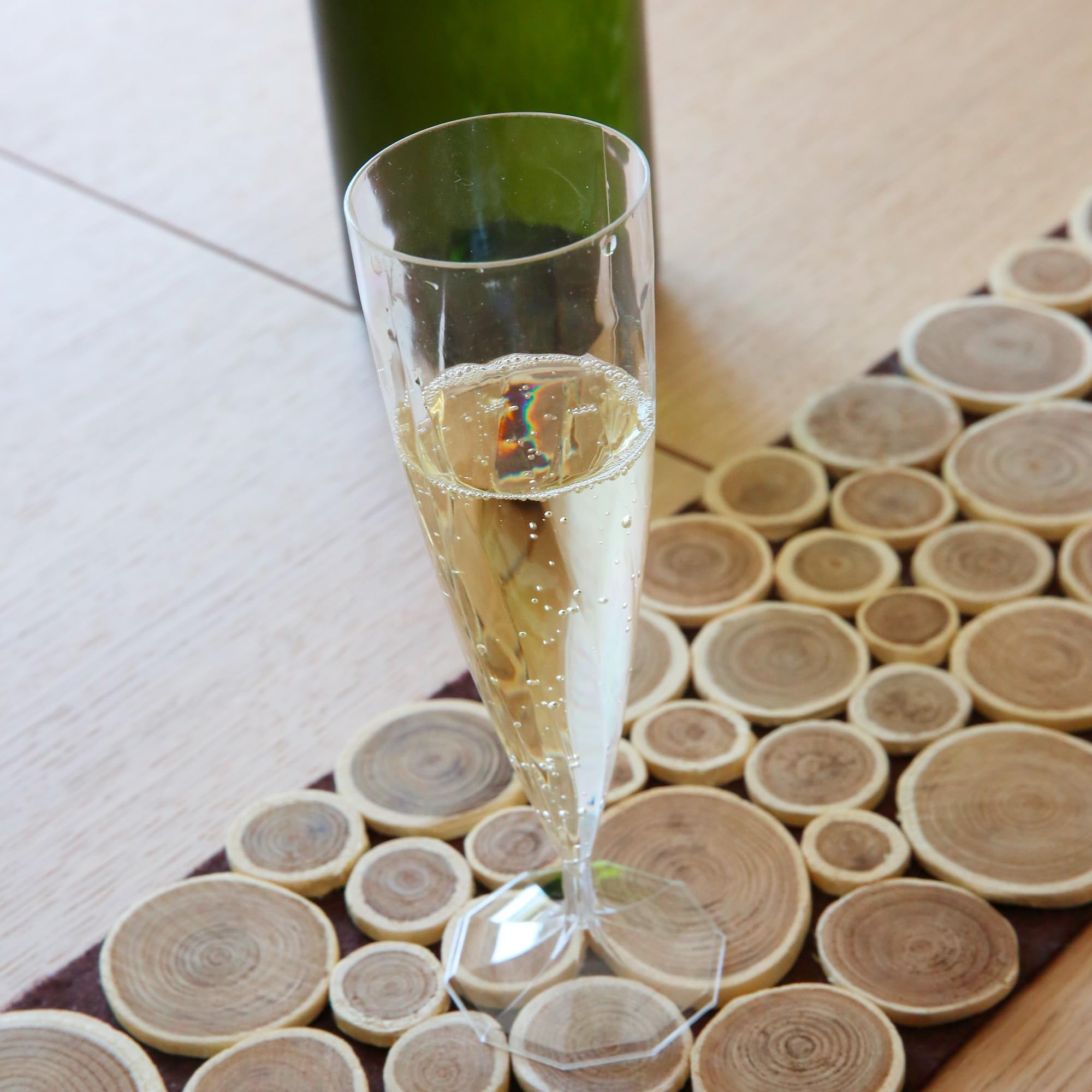 Table'Colors 50 Flûtes Champagne Torsadées 13,5 cl - Fabriqué en France - Lavable, Réutilisable - Solide et Élégante - Idéal pour Réceptions et Événements