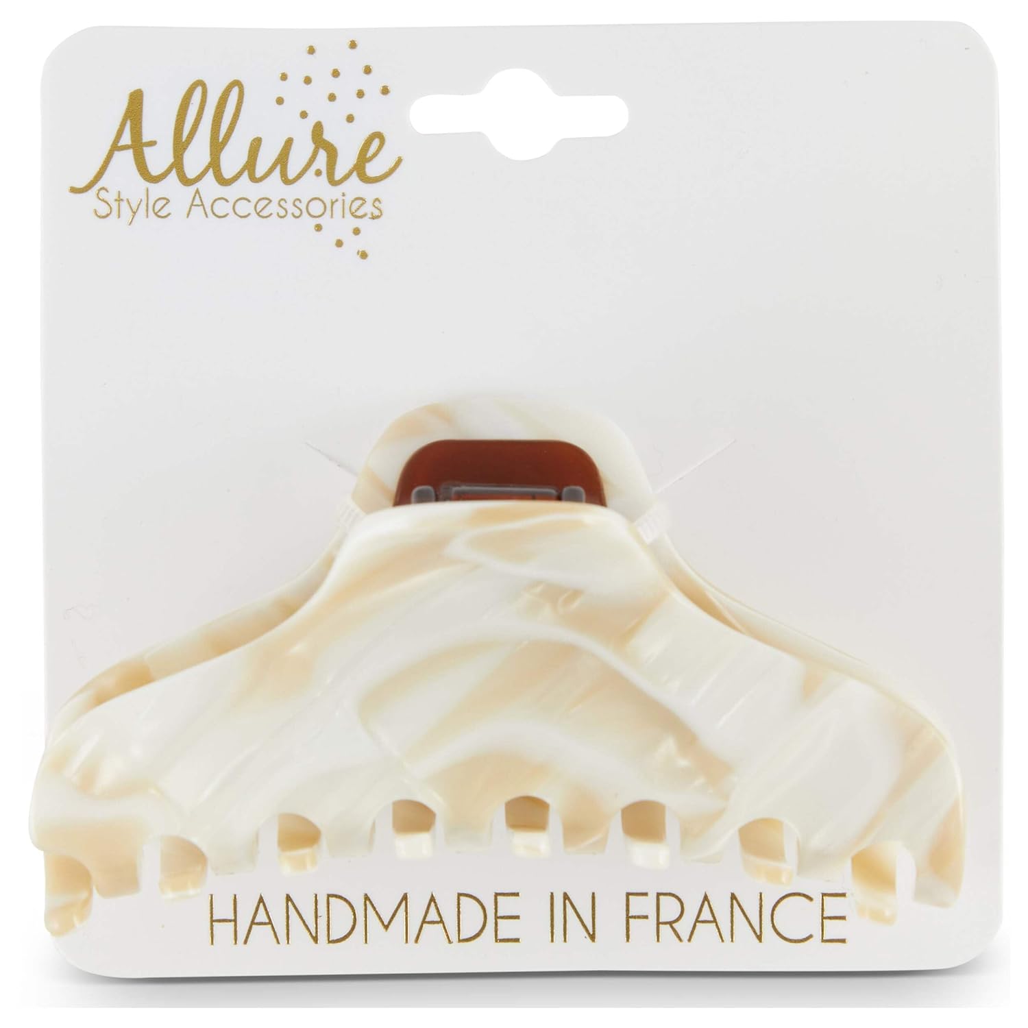 Allure Isabelle Handmade French Jaw Clip for Thick or Thin Hair - Nougat