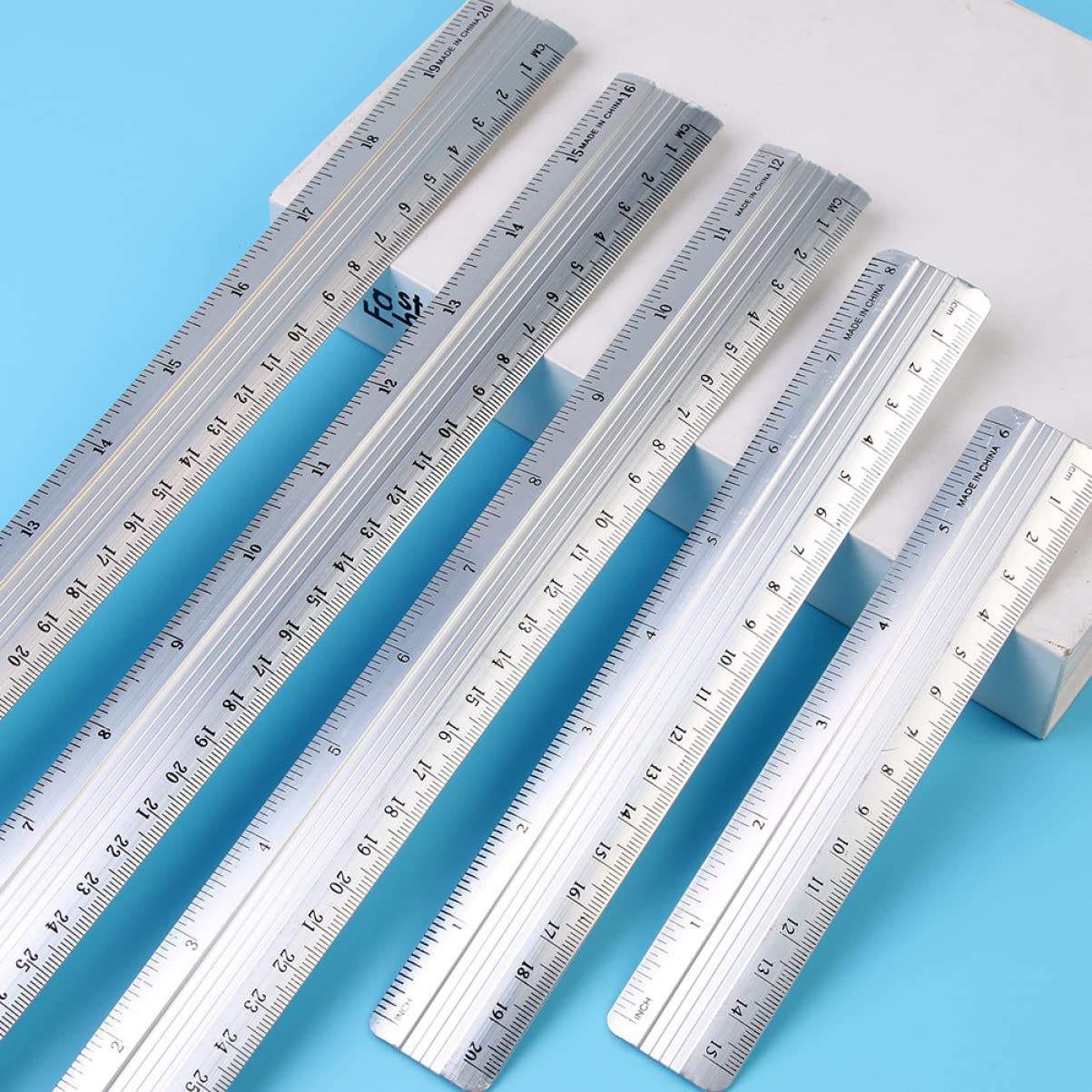 NUOBESTY 30pezzi Righelli Alluminio Da Righello Metallico Durevole Per Ufficio e Scuola Per Kit Di Cancelleria Per Studenti e Professionisti