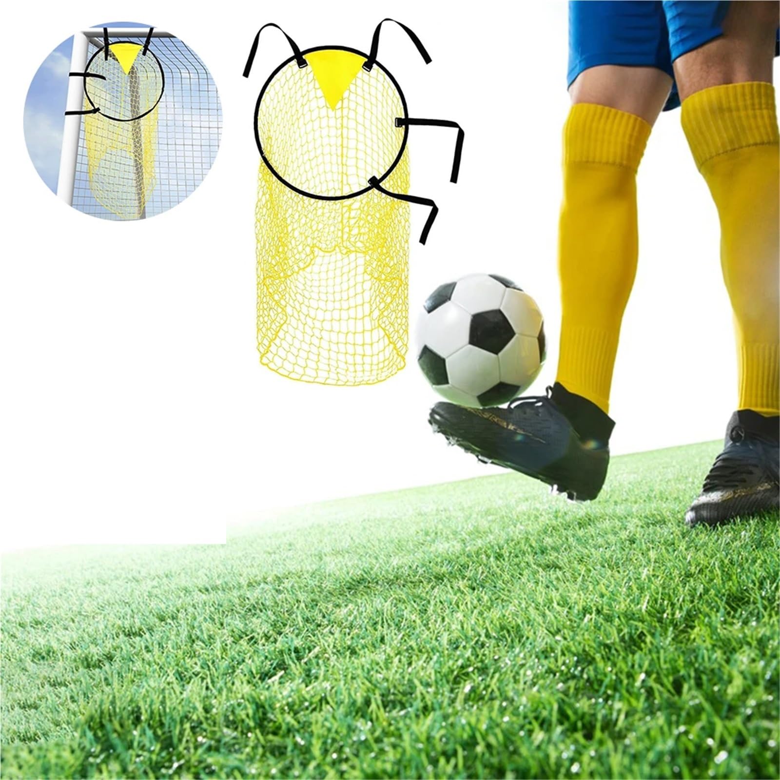 2 porterías de fútbol for jóvenes, Red práctica tiros Libres con Zonas anotación resaltadas, Objetivo multideportivo for Mayor precisión para PráCtica