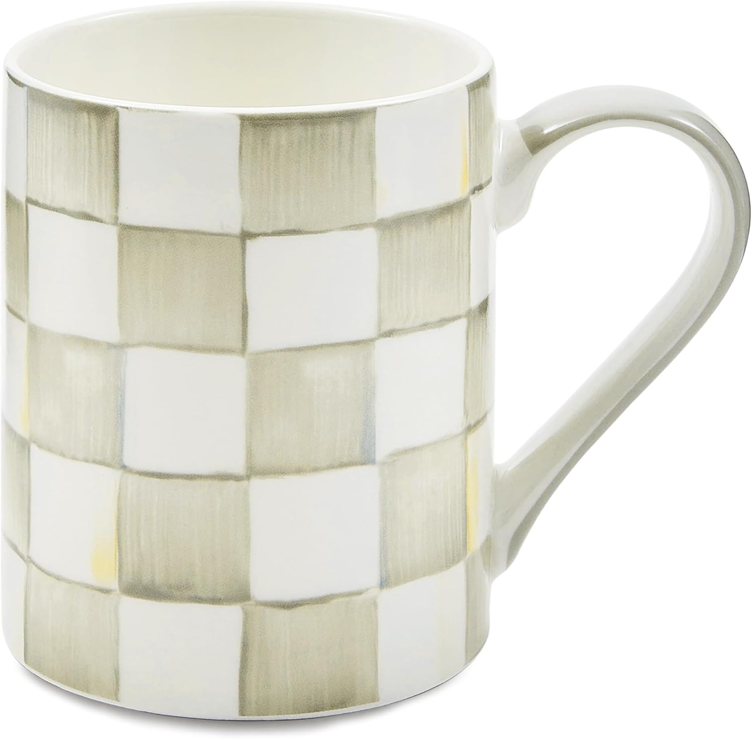 Porcelain mug with gray-and-white Sterling Check
