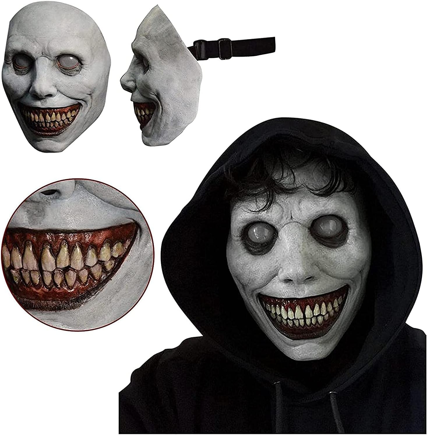 Scary Halloween Mask for Adults, 3D Realistic Smiling Demons, Halloween Costumn for Party, for Party Carnival Cosplay : Sports & Outdoors