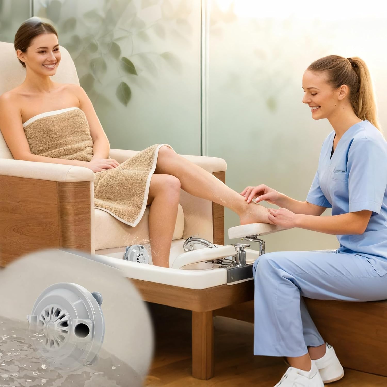 BF-004 Magnetic Pedicure Pipeless Jets, 4-Pin Pedicure Jet for LURACO BF-004 Pedicure spa Tubs Includes Propeller and Cap 3 Pack