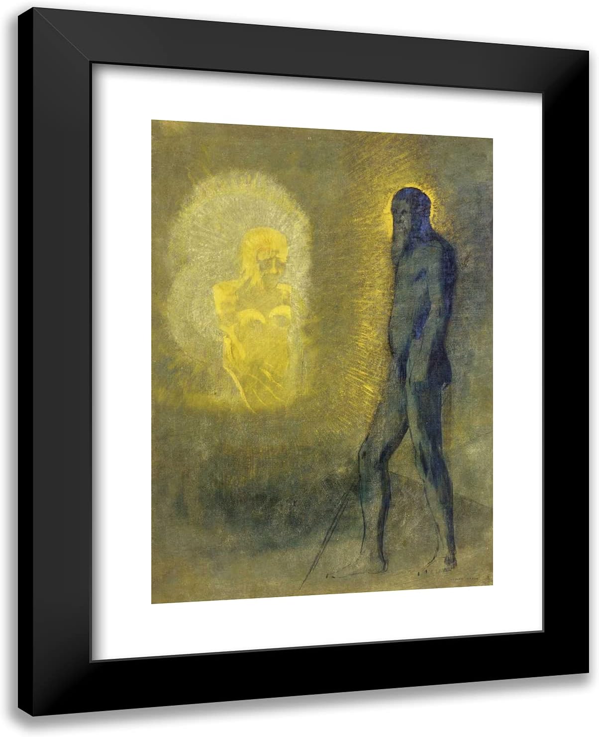 ArtDirect Redon, Odilon 19x24 Gold Ornate Framed Art Print with Double Matting Titled: Apparition l