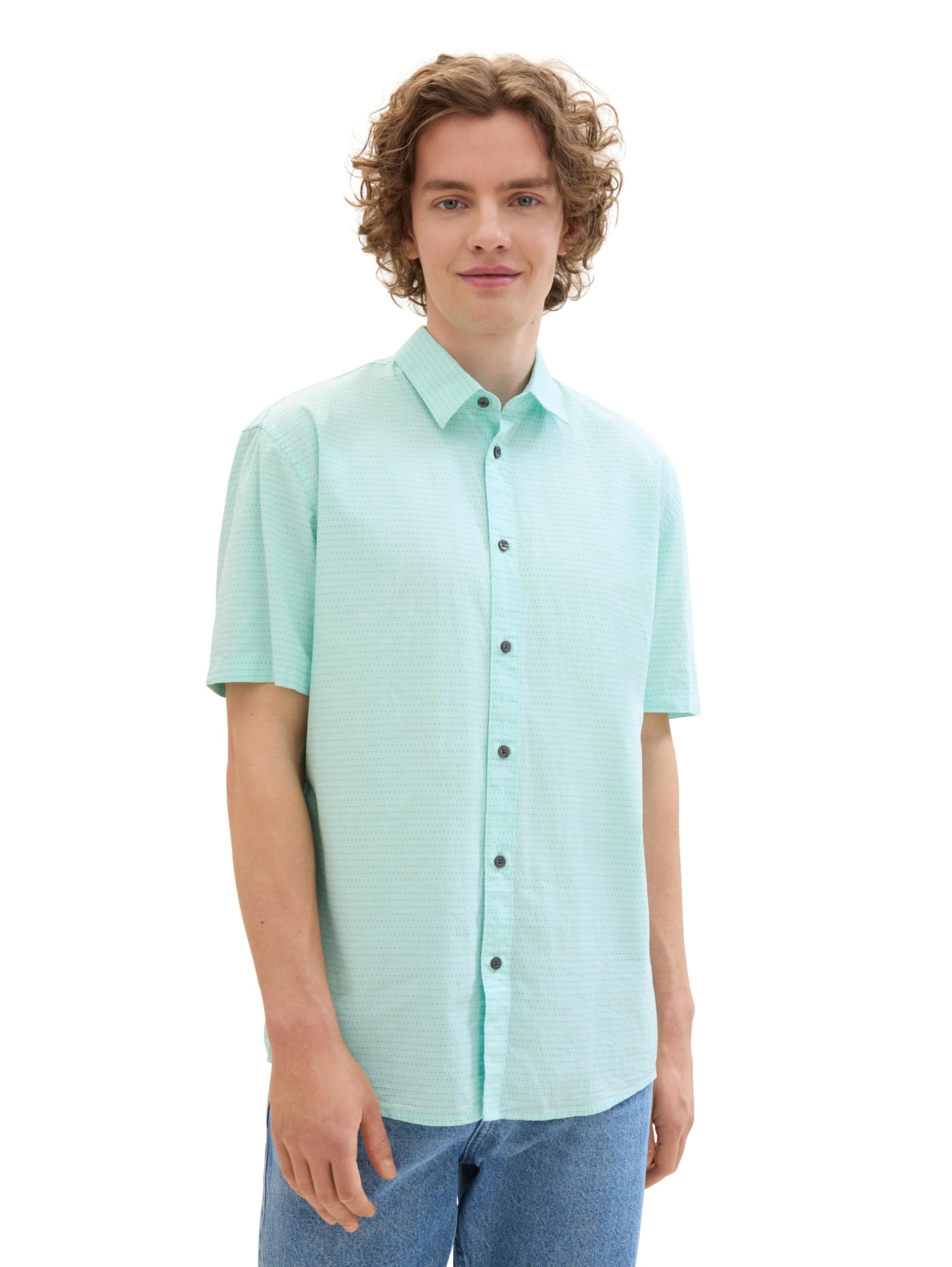 TOM TAILOR Denim Herren Relaxed Fit Kurzarm Hemd