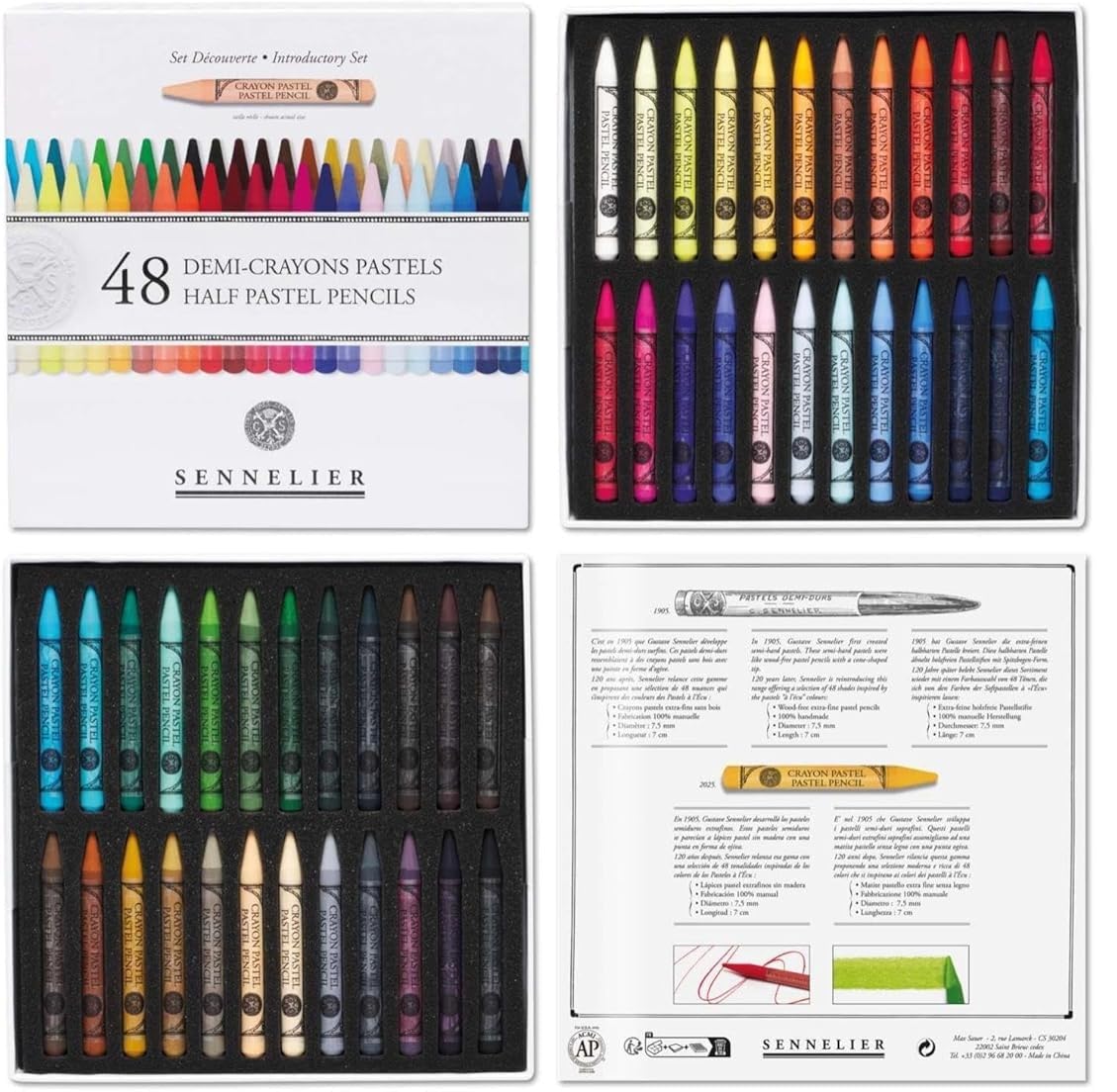 Sennelier 48 pół suchych pastelowych ołówków Extra Thin i 2 karty