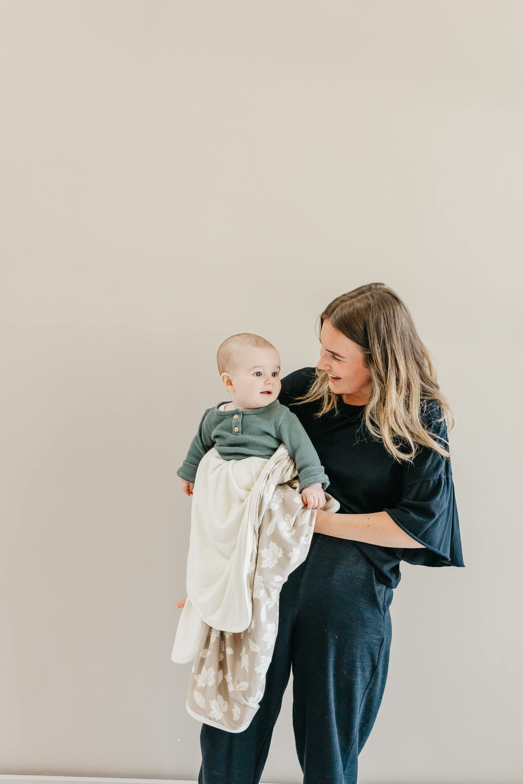 Copper Pearl Large Premium Knit Baby Blanket - 3 Layer Stretchy Quilt, 46x46 Inches, Ultra Soft