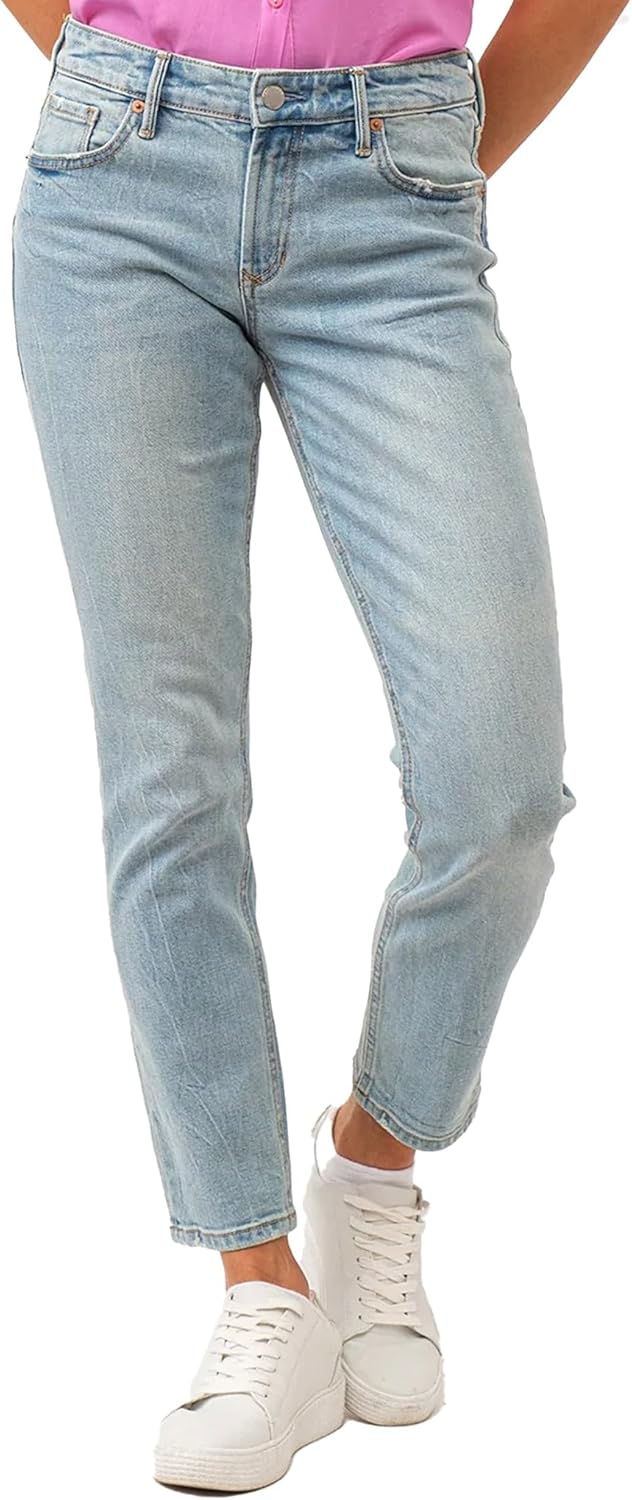 DEAR JOHN Aiden Skinny Jeans Women ’s Mid Rise Ankle Slim Skinny Comfort Stretch Denim
