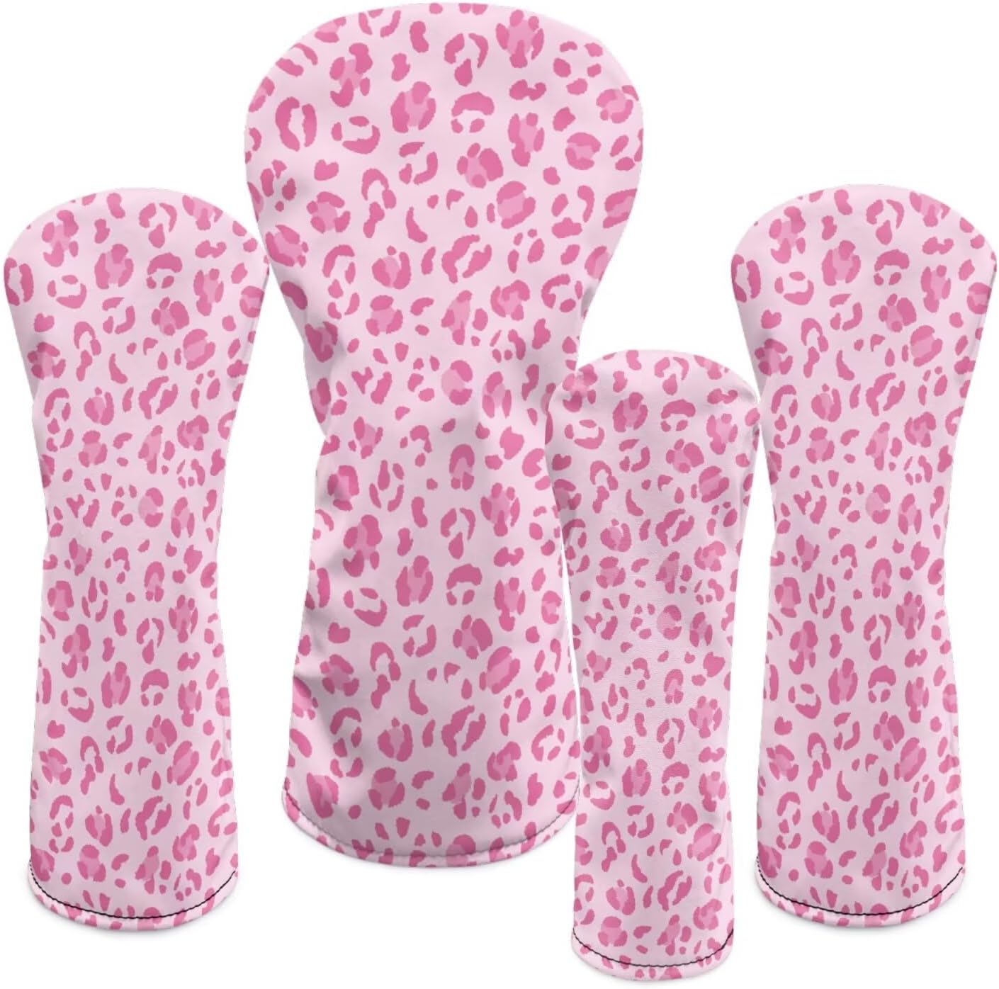 Rnyleeg Golf Club Covers for Women Driver Headcover Wood Head Covers Waterproof Leather Golf Hybird Headcovers with Elastic