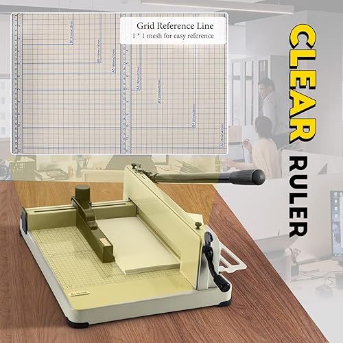 Miniatura 6 de CGOLDENWALL Cortador de papel resistente A4 Cortador de guillotina de papel de 12 pulgadas, máx. 400 hojas, precisión de corte de 0.001 in, adecuado