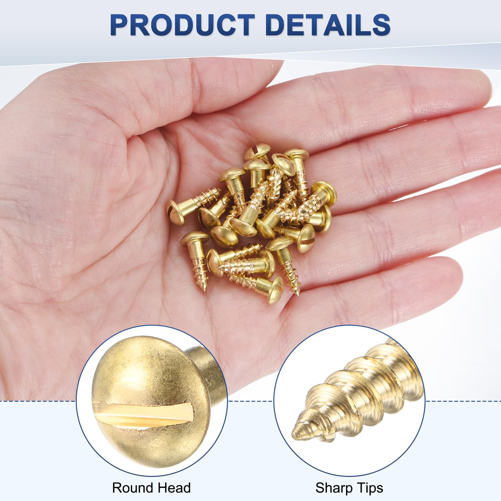 M METERXITY 50-Pack Wood Screws - Image 2