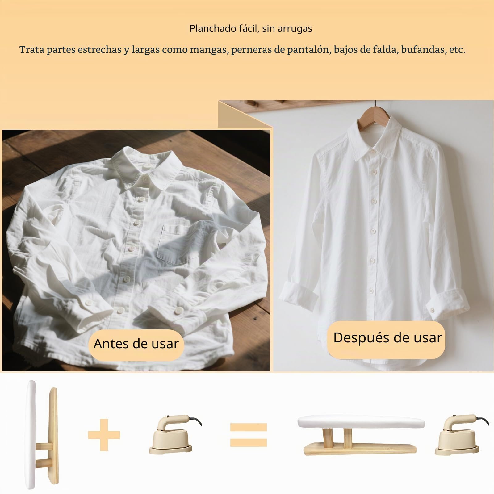 Tabla de planchar multifuncional de madera maciza gruesa con base de madera para el hogar, formas de vestir a medida, uso de viaje