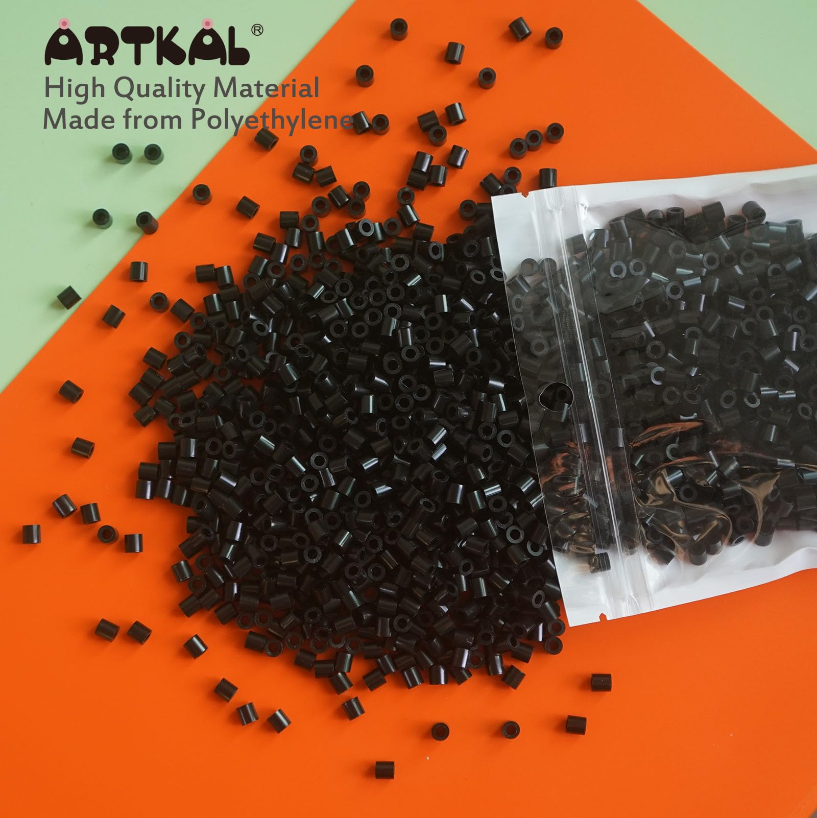 Artkal Black Fuse Beads 2000 Pieces Melty Beads 5mm Iron Beads Compatible Perler Beads Hama Beads