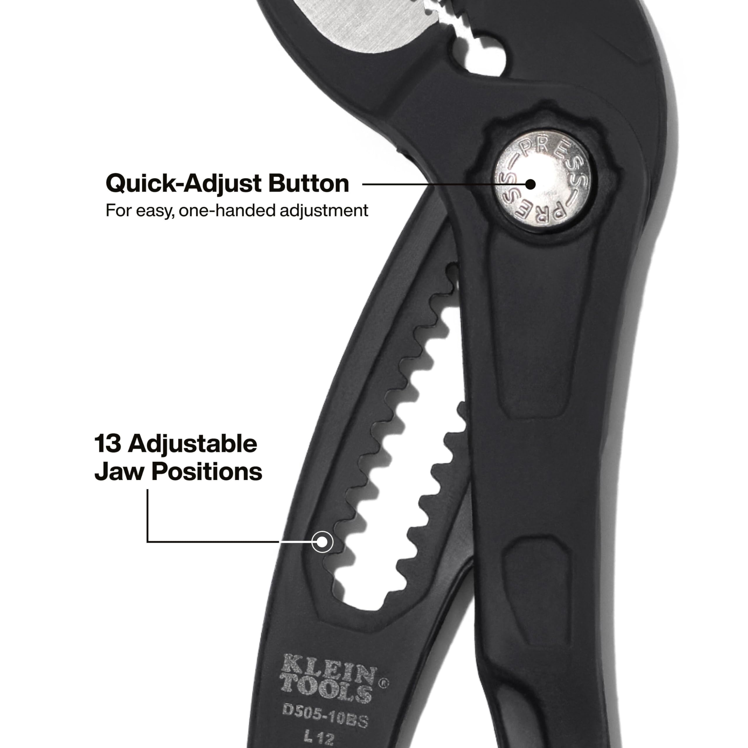 Klein Tools Pump Pliers - 10" Straight Jaw -4 Klein Tools Pump Pliers - 10" Straight Jaw -4