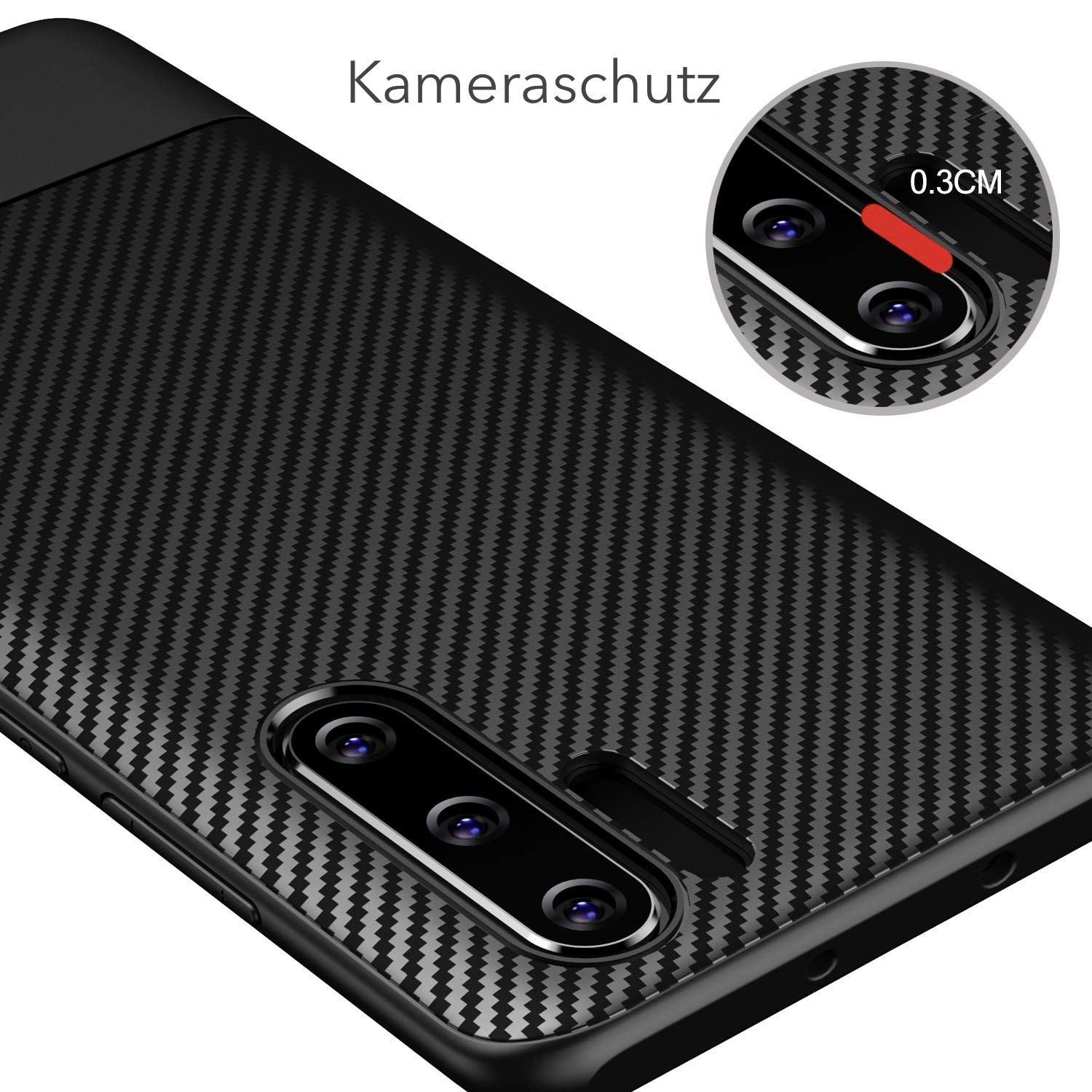Custodia per telefono leggera in vera fibra di carbonio e silicone Bla - - SC Ramaxchip 1 SRL