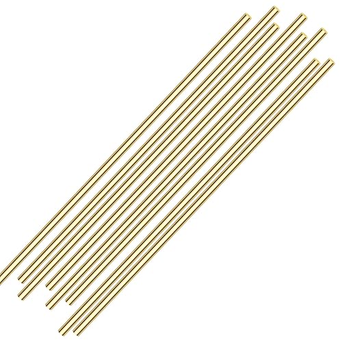Vista 36 de 10 varillas redondas de latón de 0.098 pulgadas, barra de torno redonda sólida de latón de 0.098 pulgadas de diámetro, 11.18 pulgadas de longitud