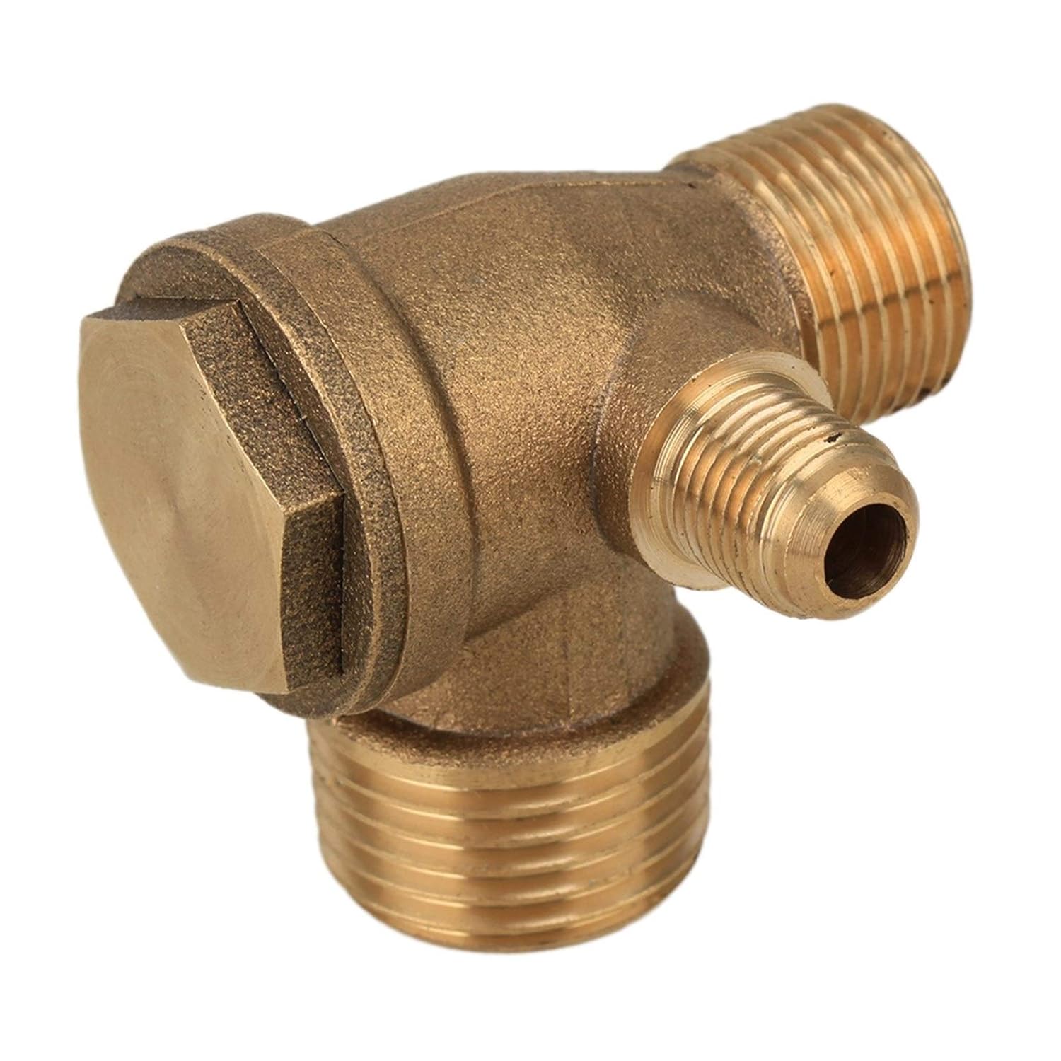 Alloy/Pure Copper Threaded Pipe Check Valve Connector Tool for Air Compressor Oil Free Compressor/Return Valve/Check(Alloy 160x135x95mm)
