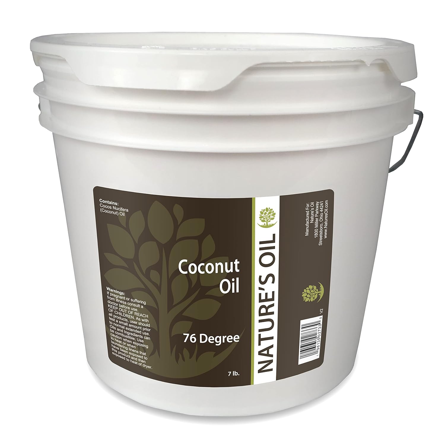 Nature's Oil Coconut 76 Degree, Naturally Refined, 7lbs (1 Gallon)