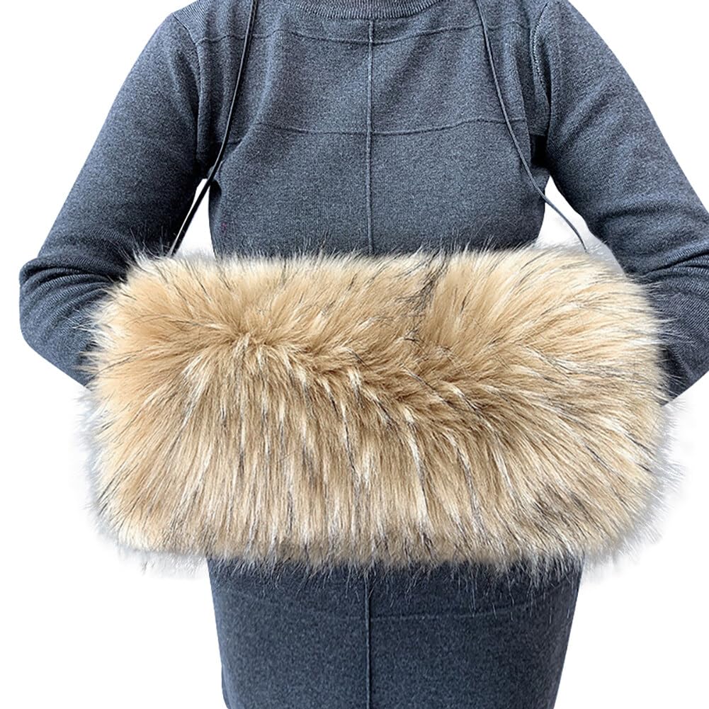 Amazon.com: Surakey Faux Fur Hand Muffs Women Winter Warmer Fuzzy