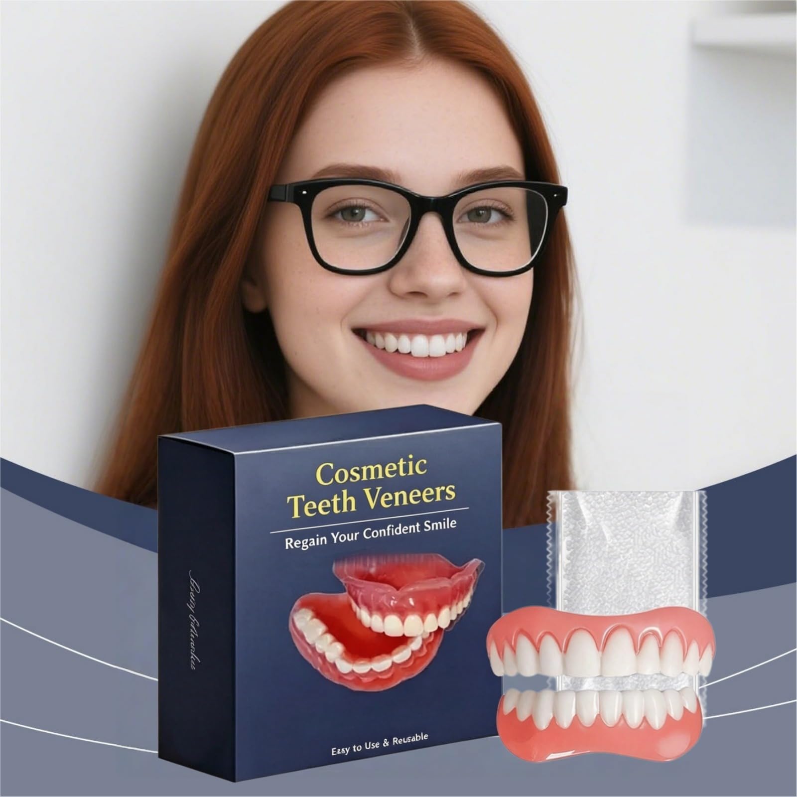 Set completo di protesi dentarie, aspetto naturale | morbido e confortevole per uomini e donne, set di denti falsi, vestibilità naturale