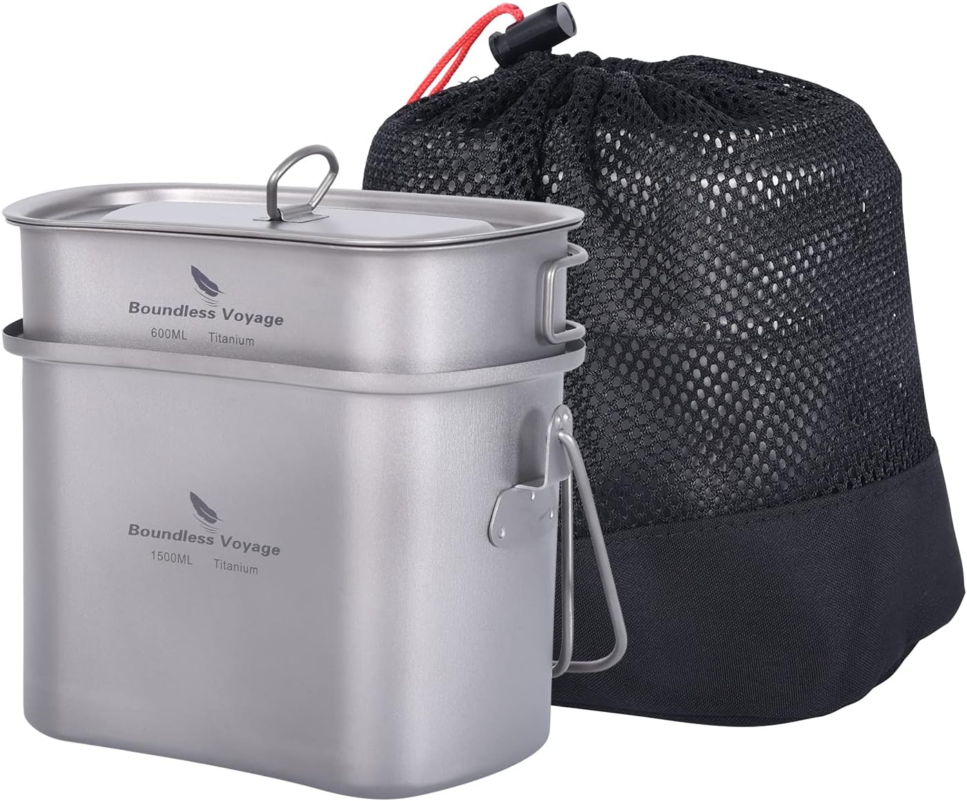 Boundless Voyage Titanium Canteen Cup Mess Kit Camping