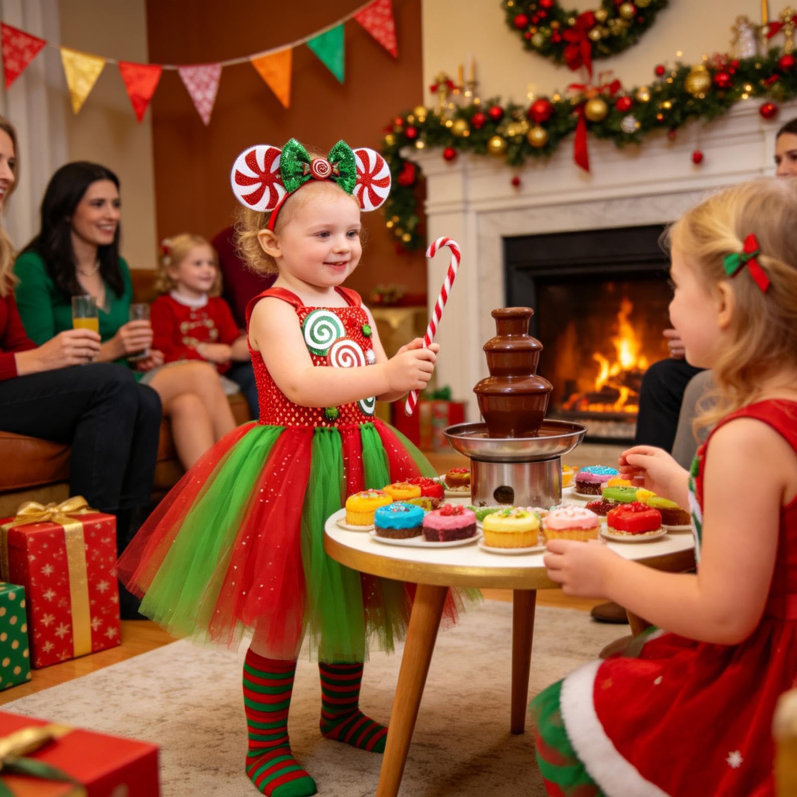 Generico Abiti di Natale per Bambine gonna da festa per bimbi